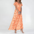 Perdita | Maxi-Kleid mit floralem Print und zarten Flatterärmeln