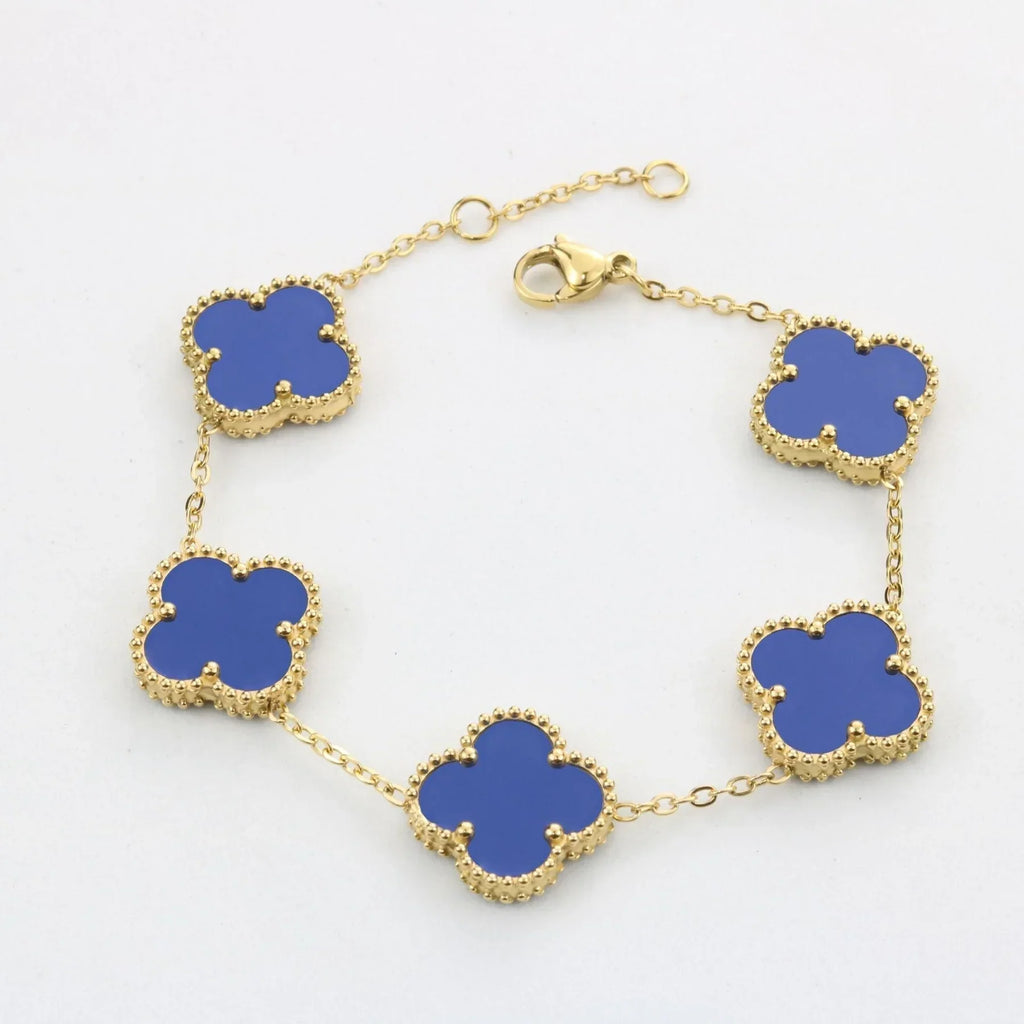 Armband Vierblatt Lucky Blau
