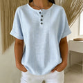 Damen Freizeit-Henley-Shirt mit Streifen